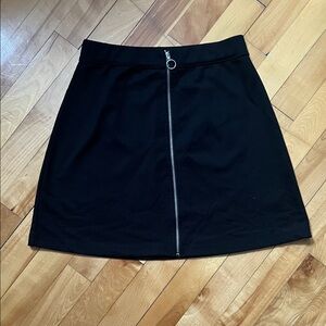Ardene Black Zip-Front Mini Skirt